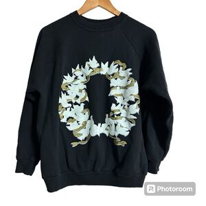 🕊️9️⃣0️⃣ VINTAGE 90s Hanes Her Way Black Cherub Dove Sweatshirt